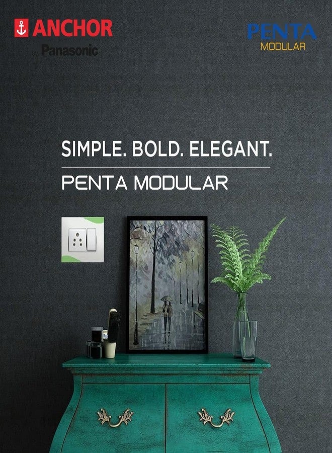 أنكور مفتاح Anchor by Panasonic Penta Modular 1 Module 16 AX أحادي الاتجاه مع نيون، مفتاح شديد التحمل للأحمال الحثية - المحركات والمراوح والأجهزة المنزلية، مفتاح أبيض، (65077-10) - Image 4